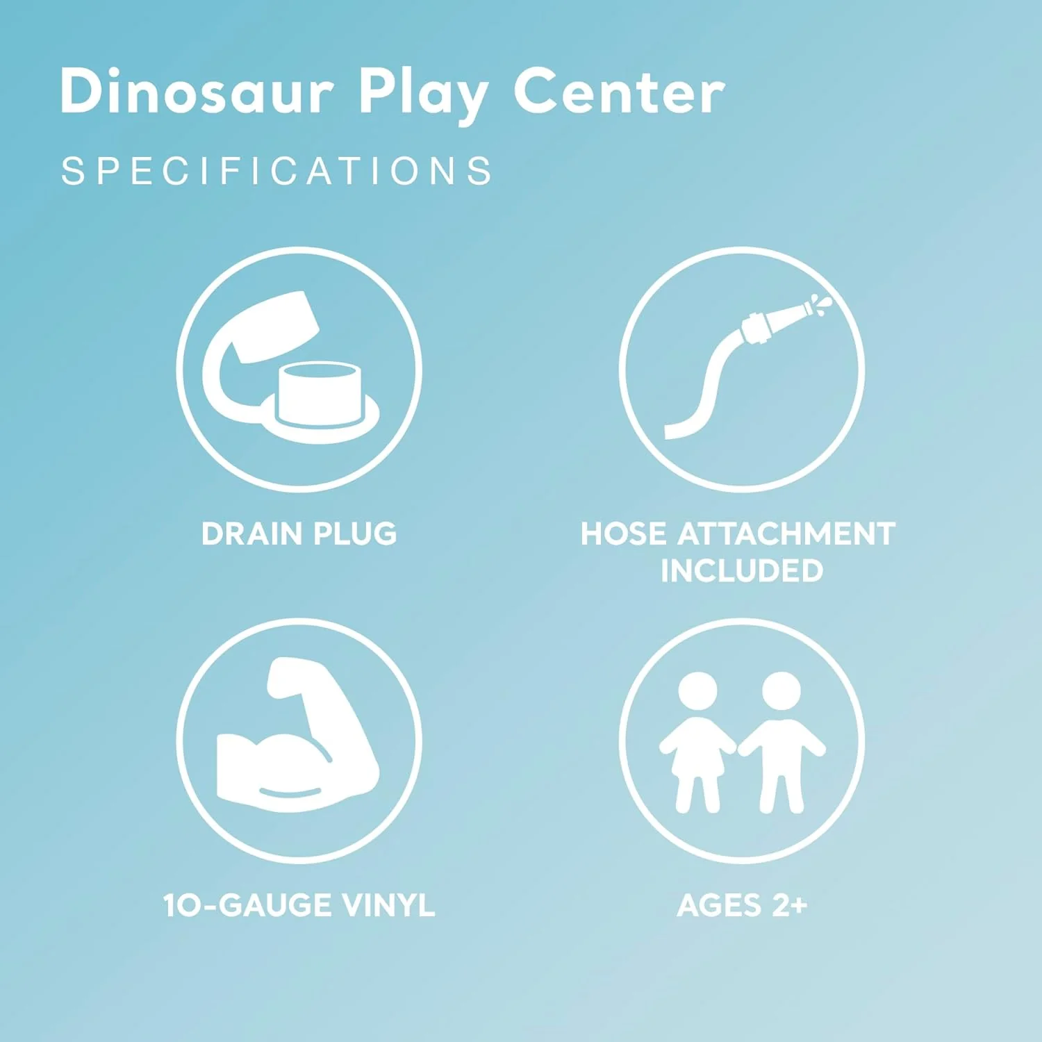 Inflatable Dinosaur Play Center Outdoor Playhouse Inflatable Water Park with Kid Pool Slide, Water Sprayer, Waterfall, and 6 Balls, Multicolor - Image 9