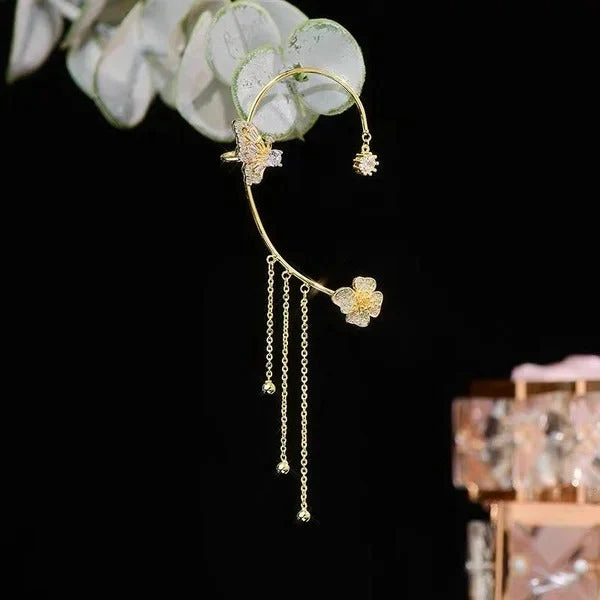 （Elegant und bequem, kein Ohrloch erforderlich）🌸🦋 – 𝐂𝐙𝐓𝐈𝐂𝐋𝐄® Schlichte Ohrclips mit Schmetterlings- und Blumenmotiv & Quasten （Letzter Tag Sonderangebot – 80% Rabatt 🔥） - Image 10