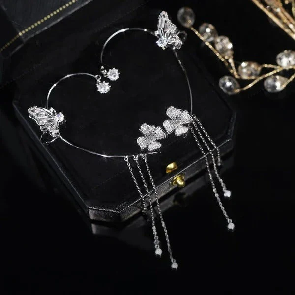 （Elegant und bequem, kein Ohrloch erforderlich）🌸🦋 – 𝐂𝐙𝐓𝐈𝐂𝐋𝐄® Schlichte Ohrclips mit Schmetterlings- und Blumenmotiv & Quasten （Letzter Tag Sonderangebot – 80% Rabatt 🔥） - Image 12