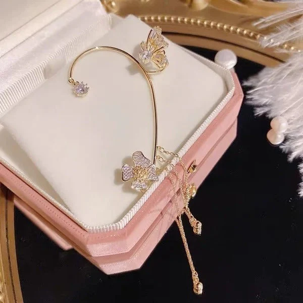 （Elegant und bequem, kein Ohrloch erforderlich）🌸🦋 – 𝐂𝐙𝐓𝐈𝐂𝐋𝐄® Schlichte Ohrclips mit Schmetterlings- und Blumenmotiv & Quasten （Letzter Tag Sonderangebot – 80% Rabatt 🔥） - Image 16
