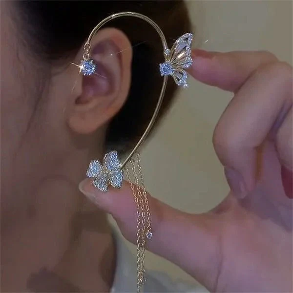 （Elegant und bequem, kein Ohrloch erforderlich）🌸🦋 – 𝐂𝐙𝐓𝐈𝐂𝐋𝐄® Schlichte Ohrclips mit Schmetterlings- und Blumenmotiv & Quasten （Letzter Tag Sonderangebot – 80% Rabatt 🔥） - Image 6