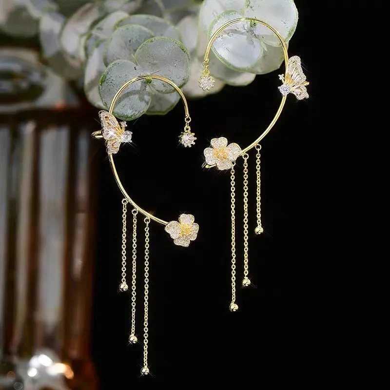 （Elegant und bequem, kein Ohrloch erforderlich）🌸🦋 – 𝐂𝐙𝐓𝐈𝐂𝐋𝐄® Schlichte Ohrclips mit Schmetterlings- und Blumenmotiv & Quasten （Letzter Tag Sonderangebot – 80% Rabatt 🔥） - Image 9