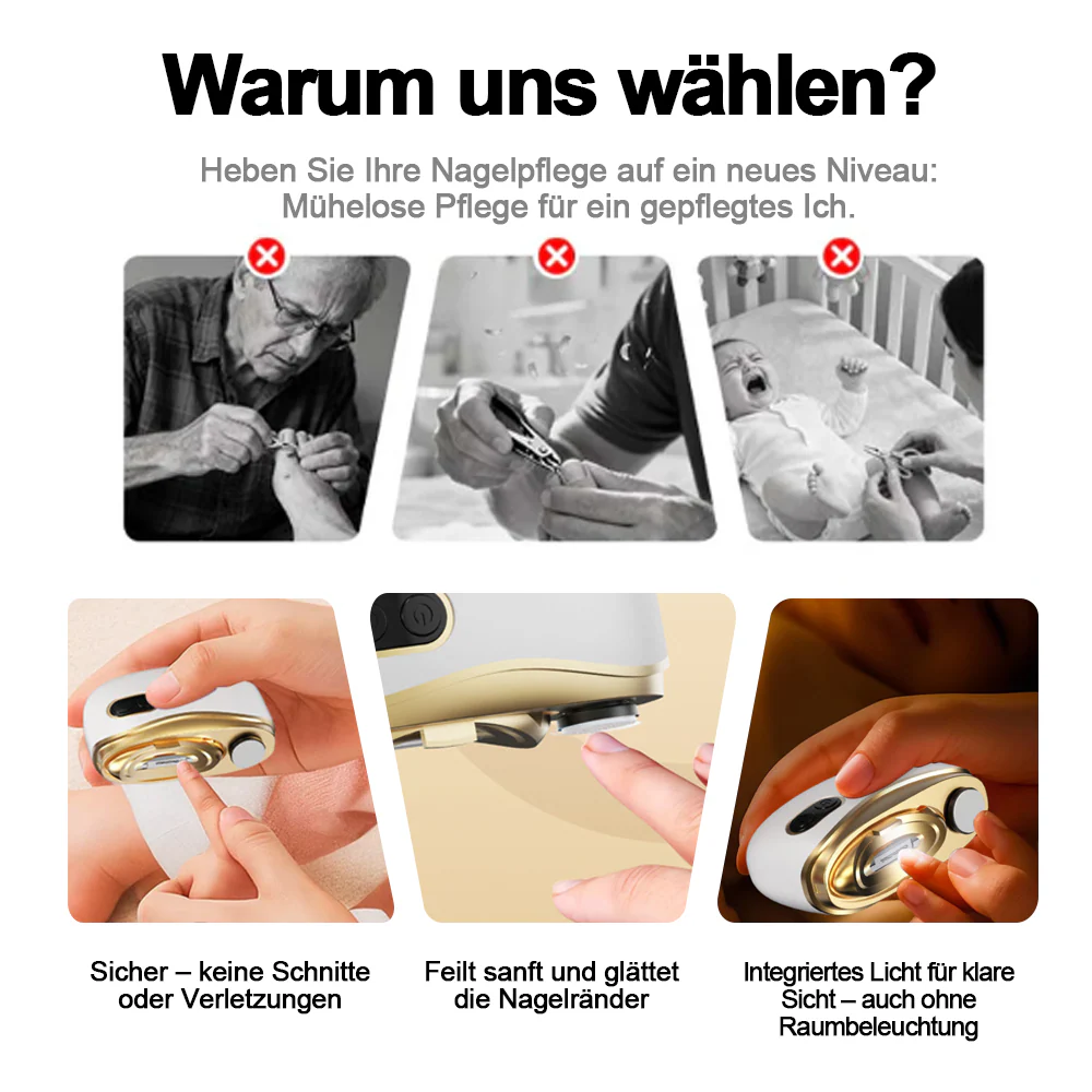 💥LETZTER TAG VERKAUF 50% RABATT💥 2-in-1 Elektrischer Nagelknipser & Polierer 🏆 Universelle automatische Nagelfeile für Erwachsene und Kinder👶 - Image 2